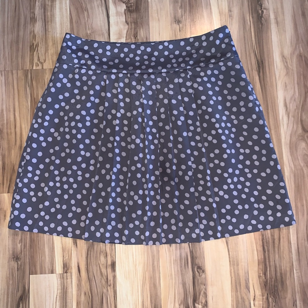 Ann Taylor Loft Silk Pleated Mini Skirt
